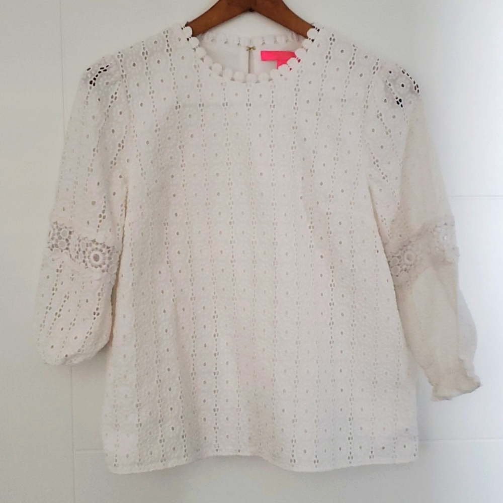 White eyelet Lilly Pulitzer Blouse